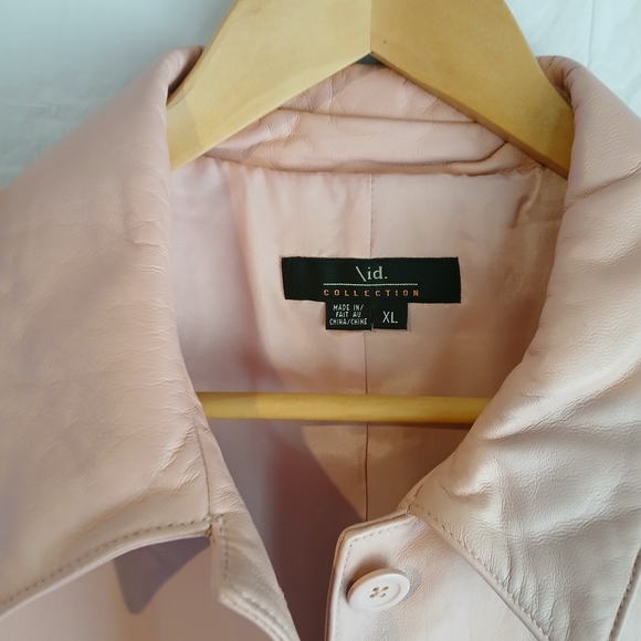 Women's Pink Leather Blazer Jacket Size XL - Picture 3 of 6